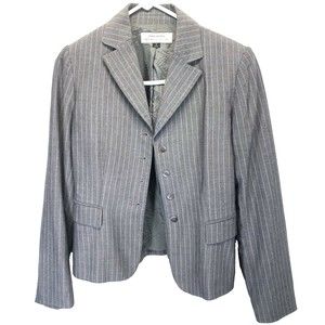 Tahari Arthur S. Levine Women's Size 4 Career Jacket Blazer Gray Stripe